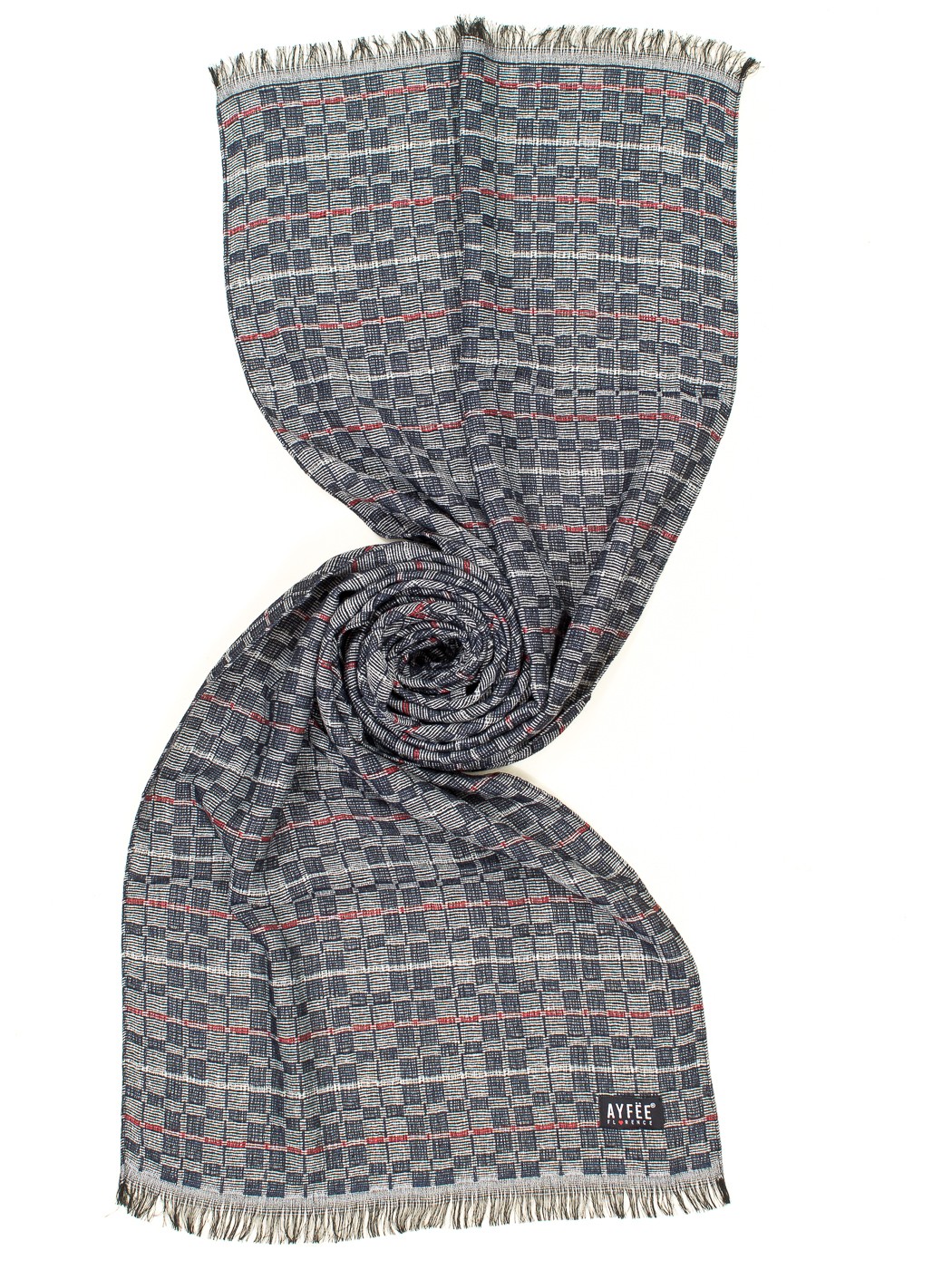 STOLA UOMO JACQUARD SQUARE , 45X180 - GREY
